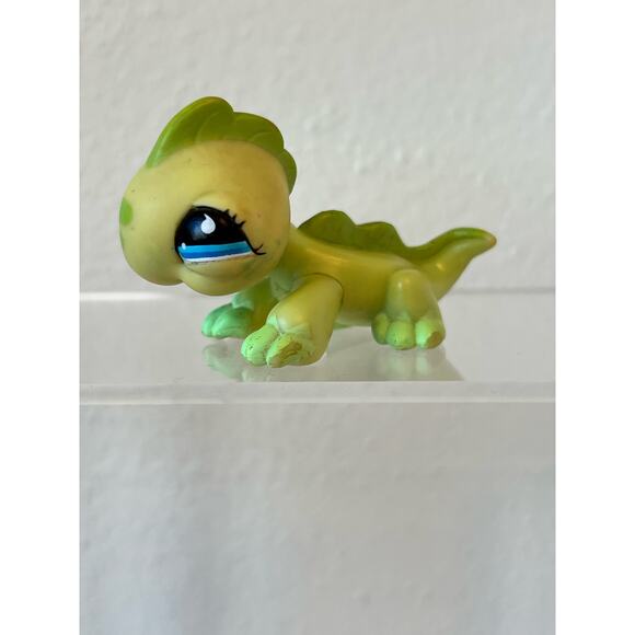 Littlest Pet Shop LPS Iguana Lizard #850 Green Blue Teardrop Eyes 2008 *Read - Picture 5 of 9
